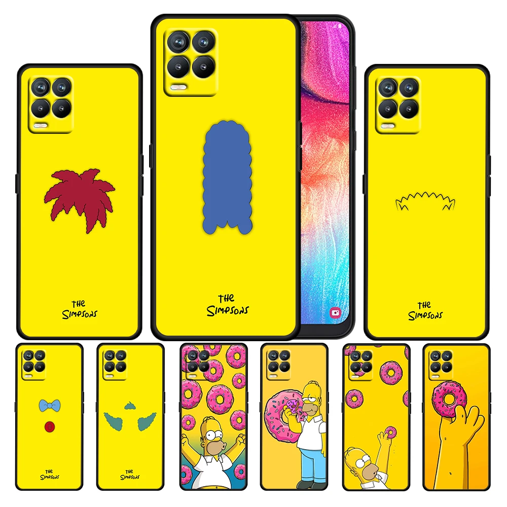 

The Simpsons Ainme For OPPO Realme Narzo 30 20 8 8i 7 6 5 3 2 Pro Global 5G Soft TPU Silicone Black Phone Case Cover