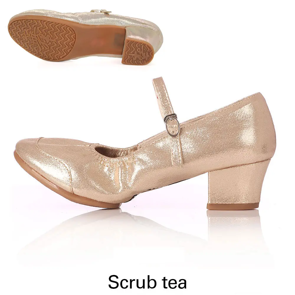 Scrub tea Новинка; женская обувь для танцев на мягкой подошве; Современная женская обувь для сальсы; обувь для латинских танцев; обувь для танцев для женщин и девочек; обувь для джазовых танцев на квадратном каблуке - Цвет: Scrub tea