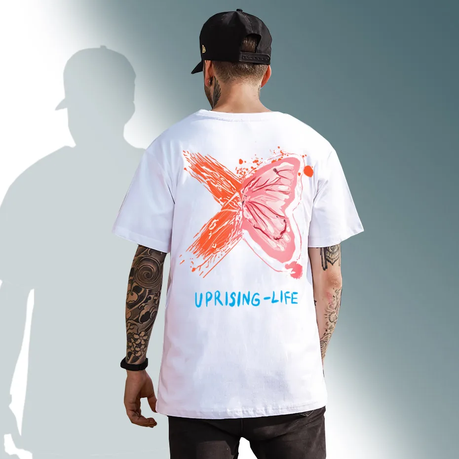 Бабочка Графический Футболка больших размеров в стиле Готик панк женская одежда