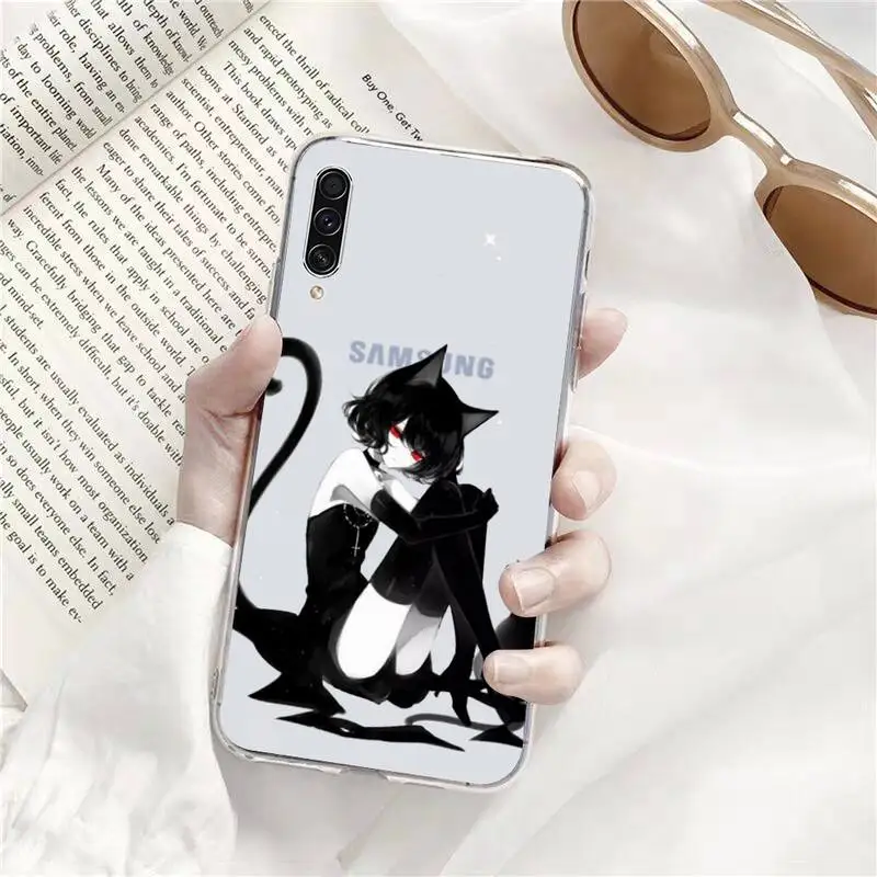 

Anime Loli Gothic Cat Phone Case Transparent For Samsung Galaxy A71 A21s S8 S9 S10 plus note 20 ultra