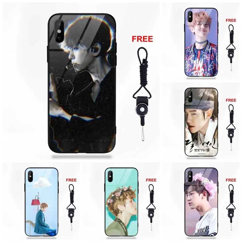 Мягкий ТПУ чехол + узор из закаленного стекла Baekhyun Byun Baek Hyun Exo Kpop для Apple iPhone 5 5C 5S SE 6