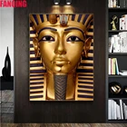 Полноформатнаякруглая Алмазная картина из египетского Сфинкса, королева Алмазная вышивка, портрет, картина Стразы, домашний декор