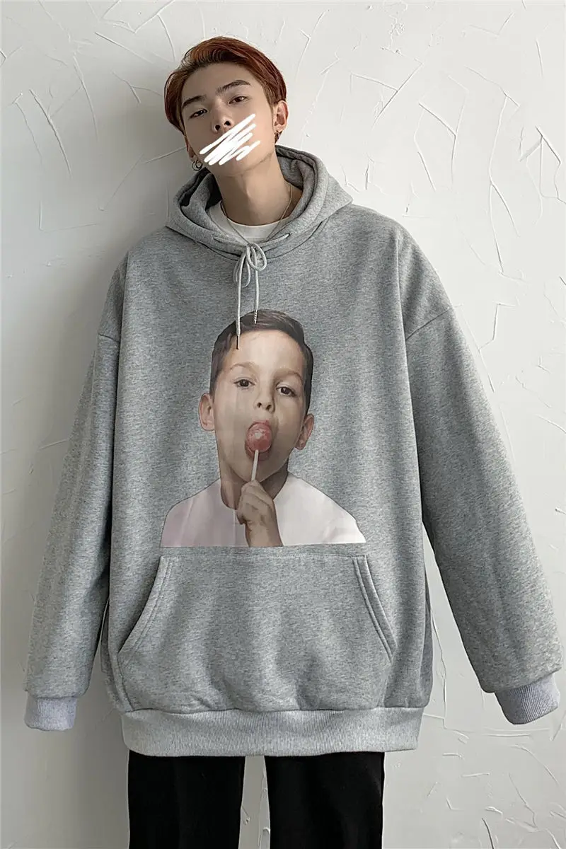 

2020 Autumn And Winter New Youth Popular Printing Loose Large Size Hooded Sweatshirt Fashion Casual All-match Pullover