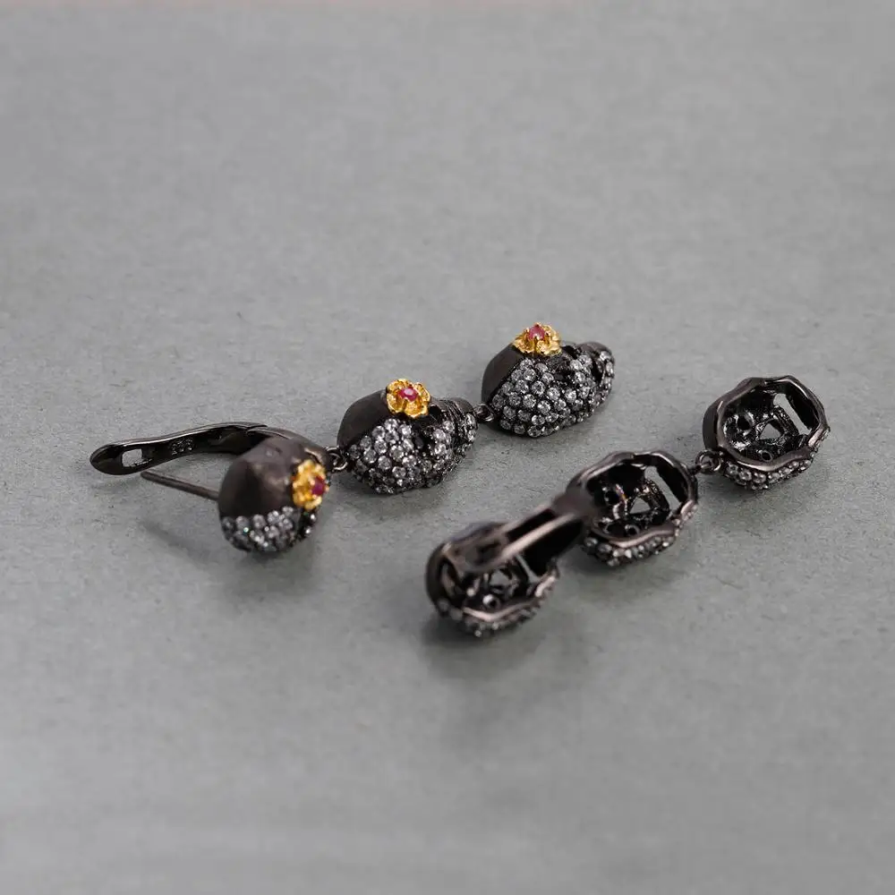 Серьги ручной работы в виде черепа для женщин украшения готическом стиле