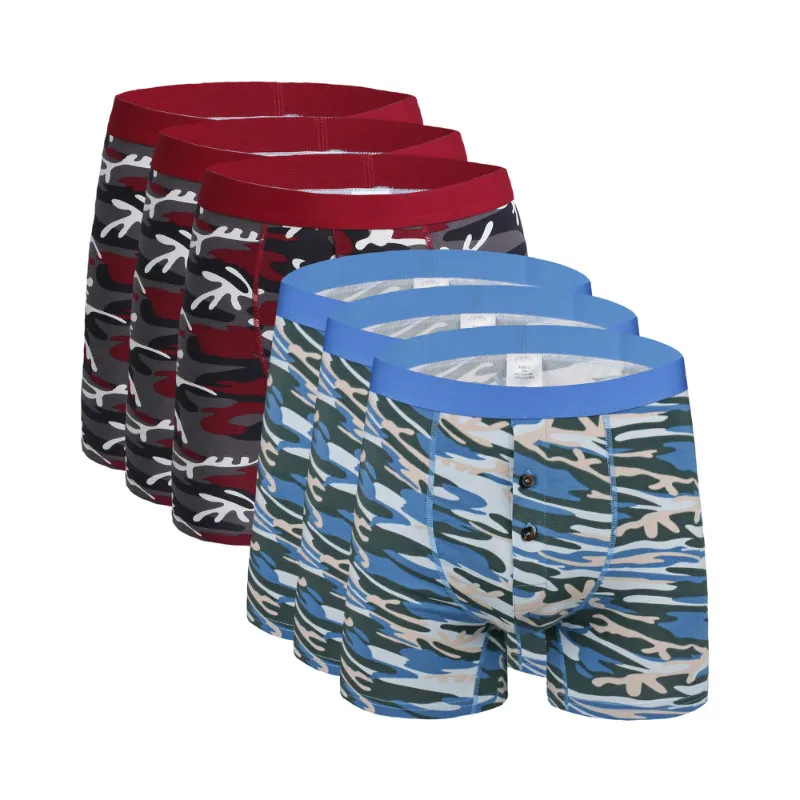 6 Pcs 1145 Mix A21 6 шт./лот, горячее предложение, новая мода, сексуальные Брендовые мужские длинные шорты-боксеры для мужчин, нижнее белье, Mr Underpant, Мужские дышащие боксеры размера плюс, 6XL - Цвет: 6 Pcs 1145 Mix A21
