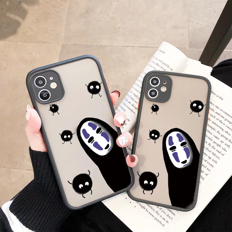 Cute Cartoon Happy Totoro Phone Case For iPhone 8 7 Plus 11 12 14 13 Pro Max Mini XR X XS MAX SE 2020 Anime Soft Silicone Cover