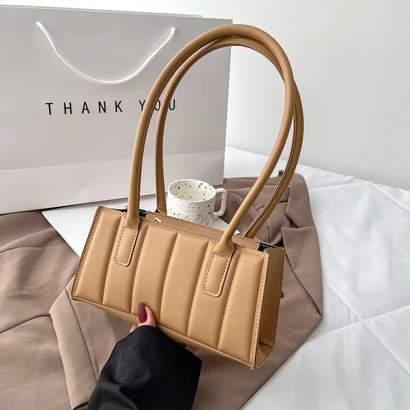 

Женская сумка под подмышку, Новинка лета 2021, стильная корейская мода, простая маленькая квадратная сумка в полоску, женская сумочка-Багет на...