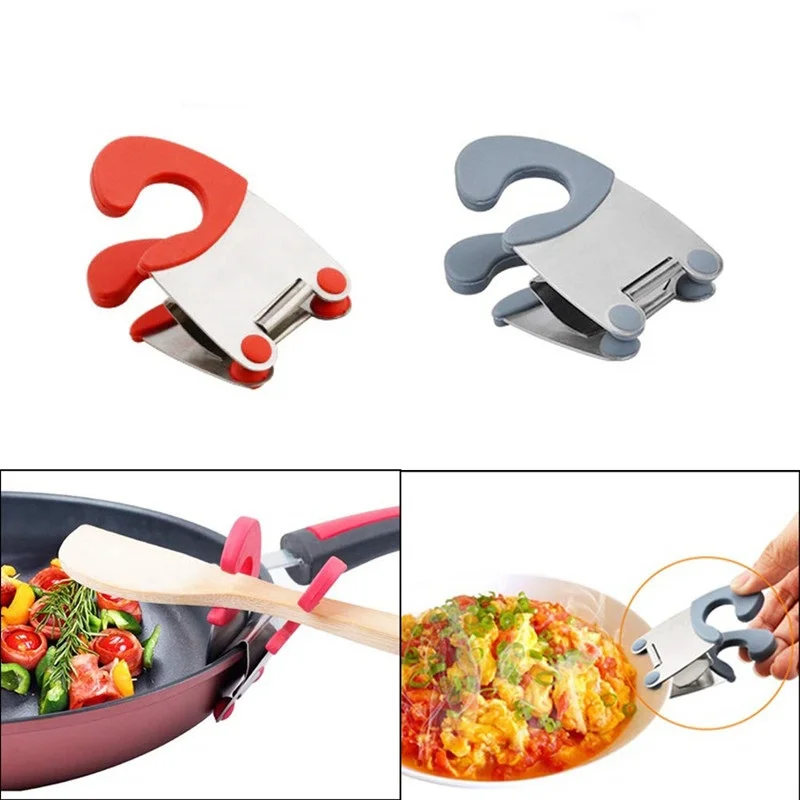 

Home Stainless Steel Pot Clip Anti-scald Shovel Clamp Tweezers Pot Holder Pan Spoon Holder Spatula Storage Rack Kitchen Tools