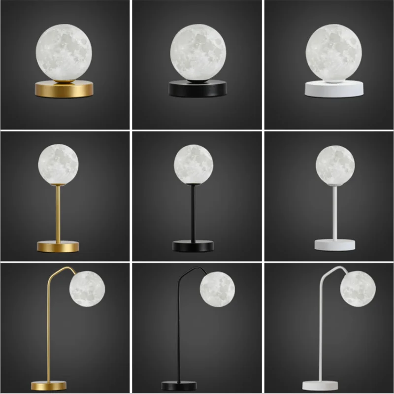 

3D printing moon lamp ins net red decorative table lamp creative simple paper romantic living room bedroom bedside Nordic luxury
