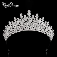niushuya luxury bridal crystal headdress crown vintage princess queen parade graduated zirconia headdress wedding hair accessori