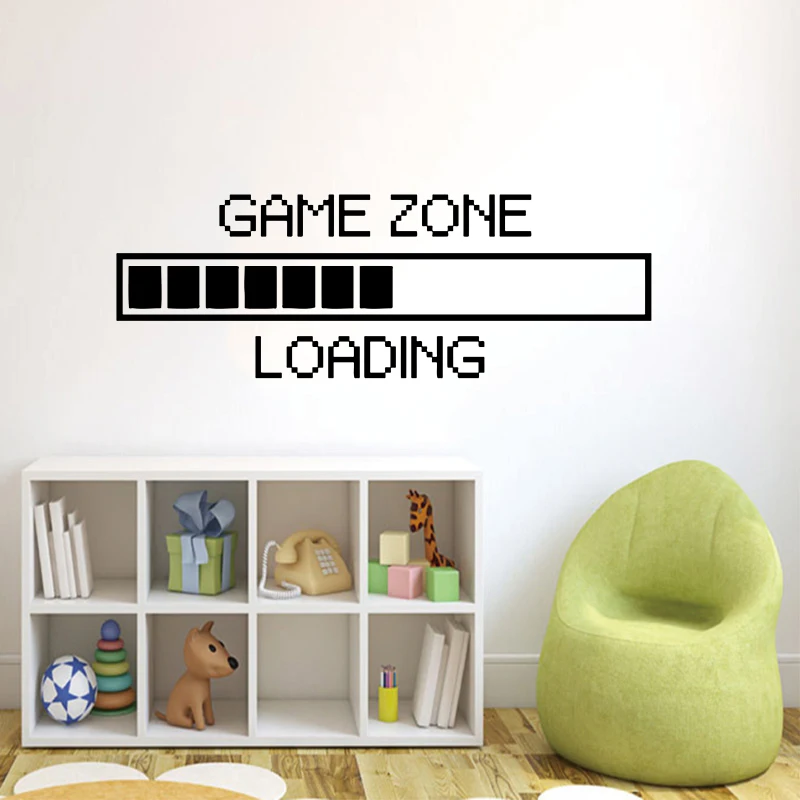 

Waliicorners Vinyl Wall Decal Game Zone Loading Wall Sticker Gamer Computer D1007