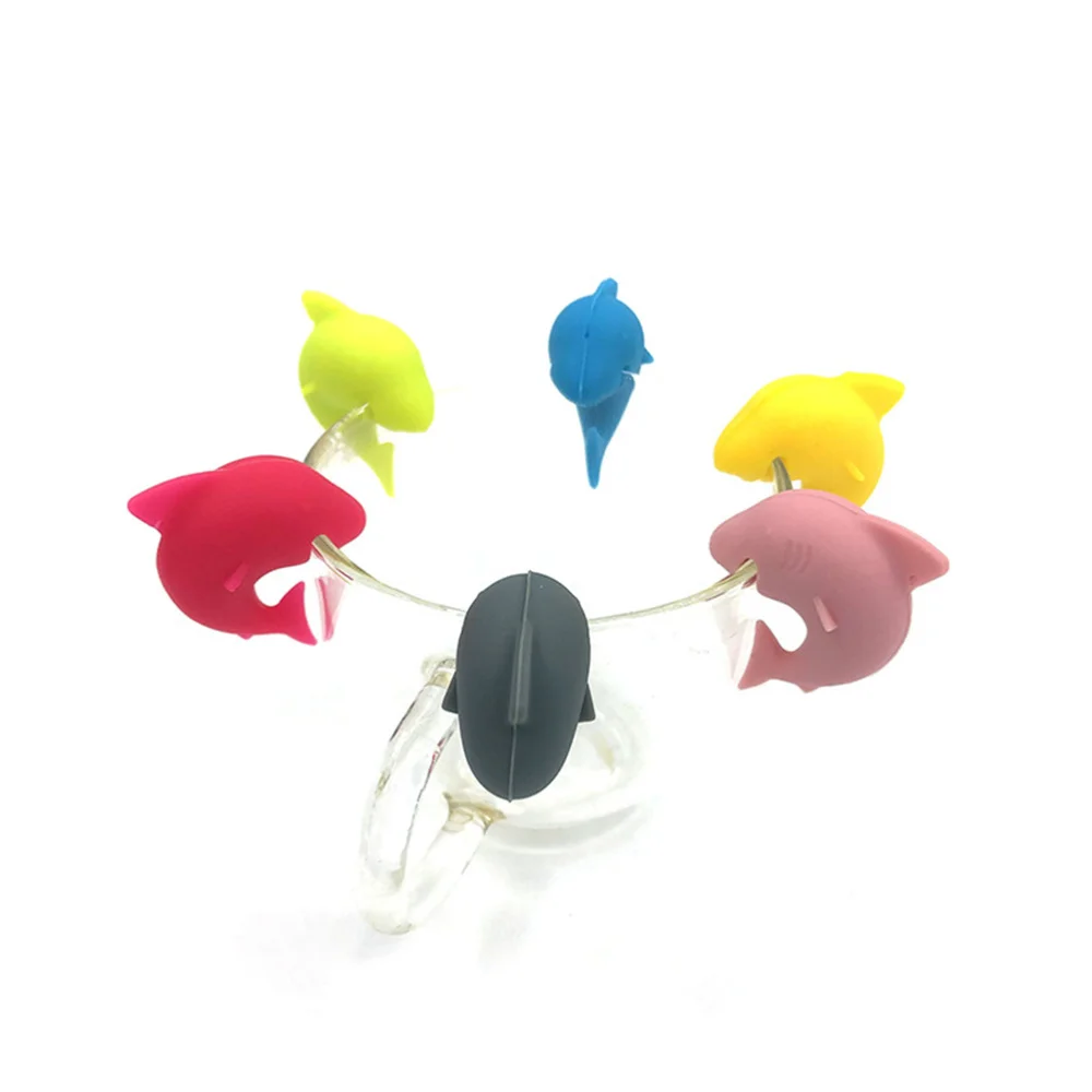 

12pcs Silicone Shark Design Glass Markers Party Goblet Drinking Cup Marking Tags