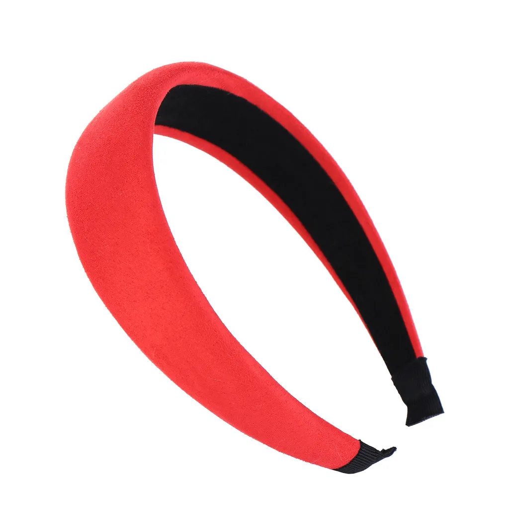 Однотонная повязка на голову модная однотонная замшевая Женская милый ободок