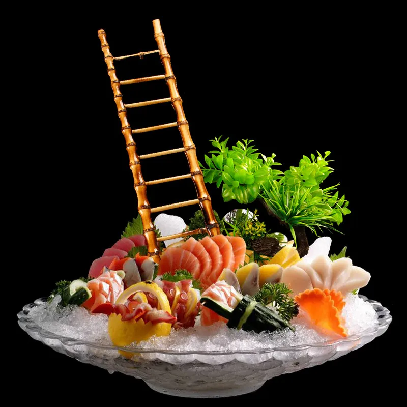 Деревянная бамбуковая лестница тарелка для суши морепродуктов поднос блюд в