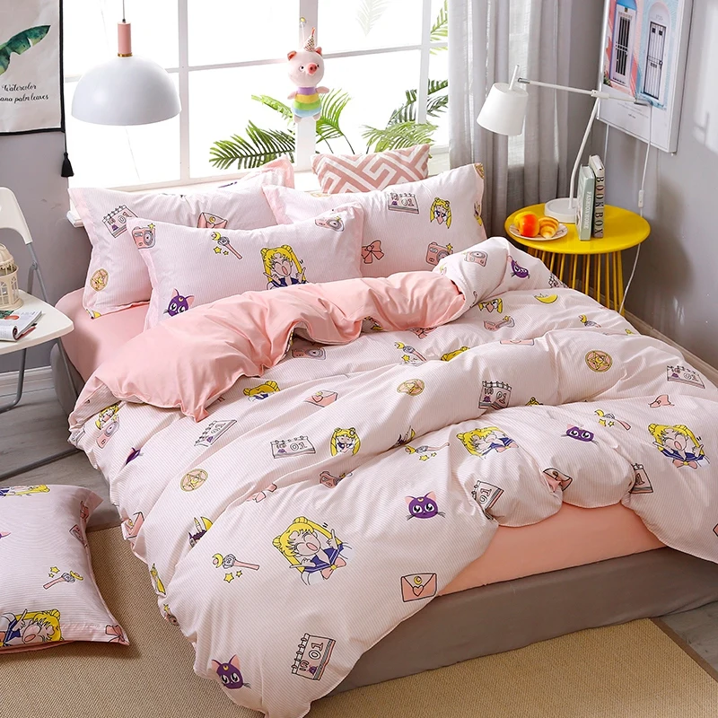 4 Pcs King Size Bedding Set Single and Double Student 3 pcs Children Quilt Soft Bed Cover Bedroom Comforter | Дом и сад