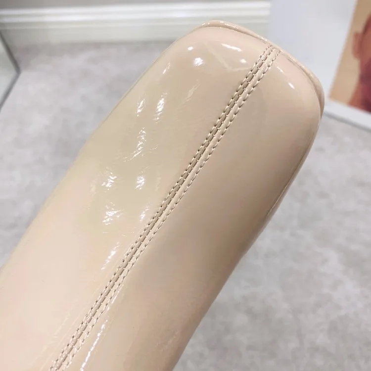 

MLJUESE 2021 women Ankle boots Cow leather Winter short plush Square Toe Platform Zipper Super High heels female boots size 40