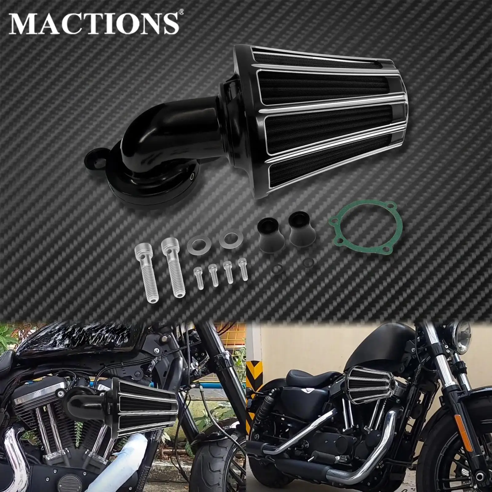 Filtro de admisión de limpiador de aire CNC para motocicleta, accesorio de aluminio para Harley Sportster XL883 1200 Iron 883 XL883N Iron 1200 XL1200NS 2004-2021
