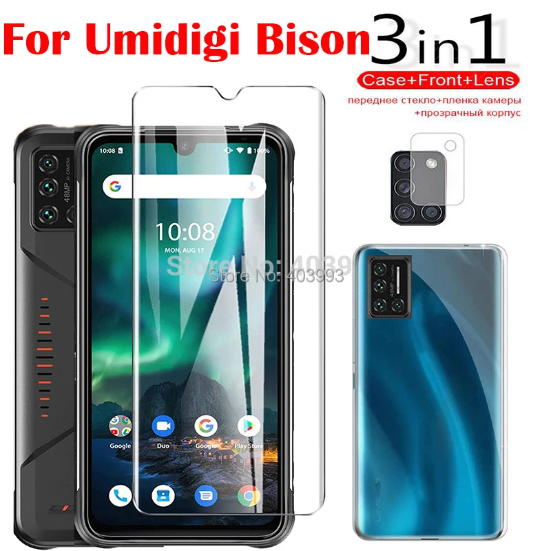 

Чехол из закаленного стекла для UMIDIGI Bison X10 X10G X10S GT2 Pro 3 в 1, зеркальный защитный чехол для UMIDIGI Bison GT NFC