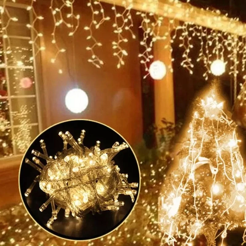 

Christmas Light 5M Waterproof Outdoor Droop 0.4-0.6m Led Curtain Icicle String Lights Garden Mall Eaves Decorative Lights