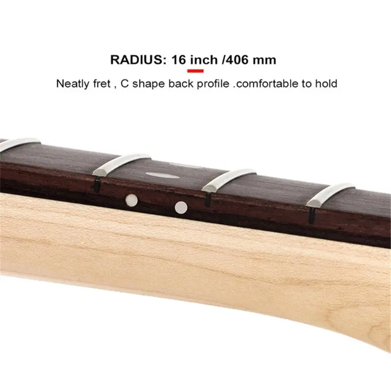 

22 Fret Guitar Neck Maple Wood Fingerboard Sector and Binding Inlay K1KD