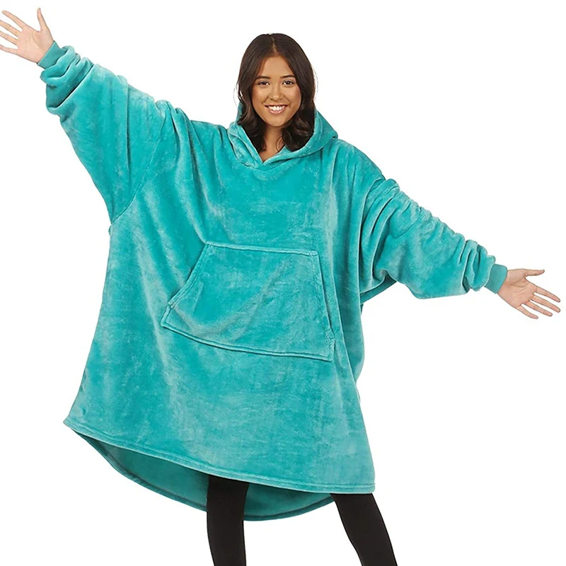 

Ailegogo New Winter Warm TV Hooded Blankets Sofa Cozy Plaid Camouflage Flannel Women Adults Kids Bathrobe Oversized Outwear