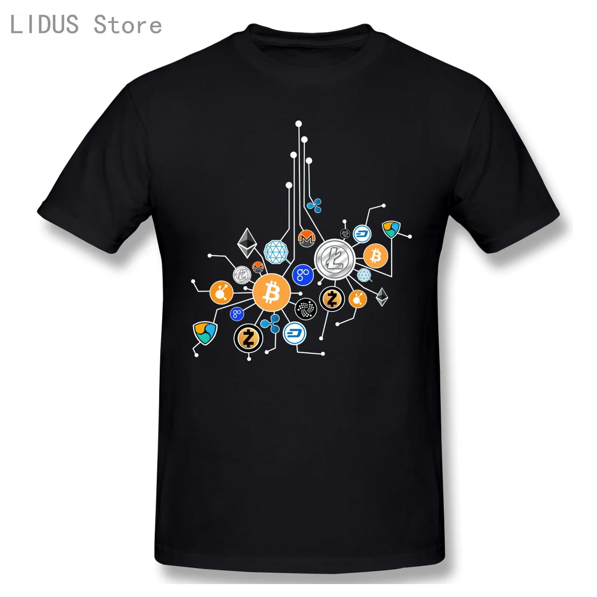 2021 модная графическая футболка мультяшная аниме криптовалюта сетевая футболка.
