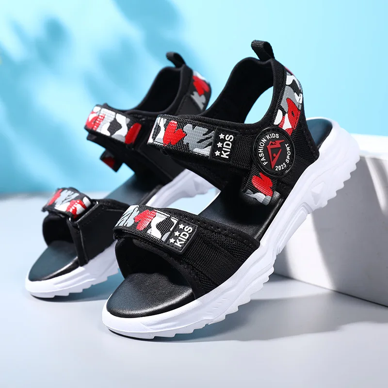 

Boys Sandals kid Shoes Summer Children Beach Shoes Sports Soft Non-slip Toddler Shoes Casual Cut-outs baby Leather Rubber Sandal