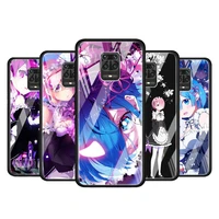anime re zero ram rem for xiaomi redmi note 10 pro max 10s 9t 9s 9 8t 8 7 pro 5g luxury tempered glass phone case cover