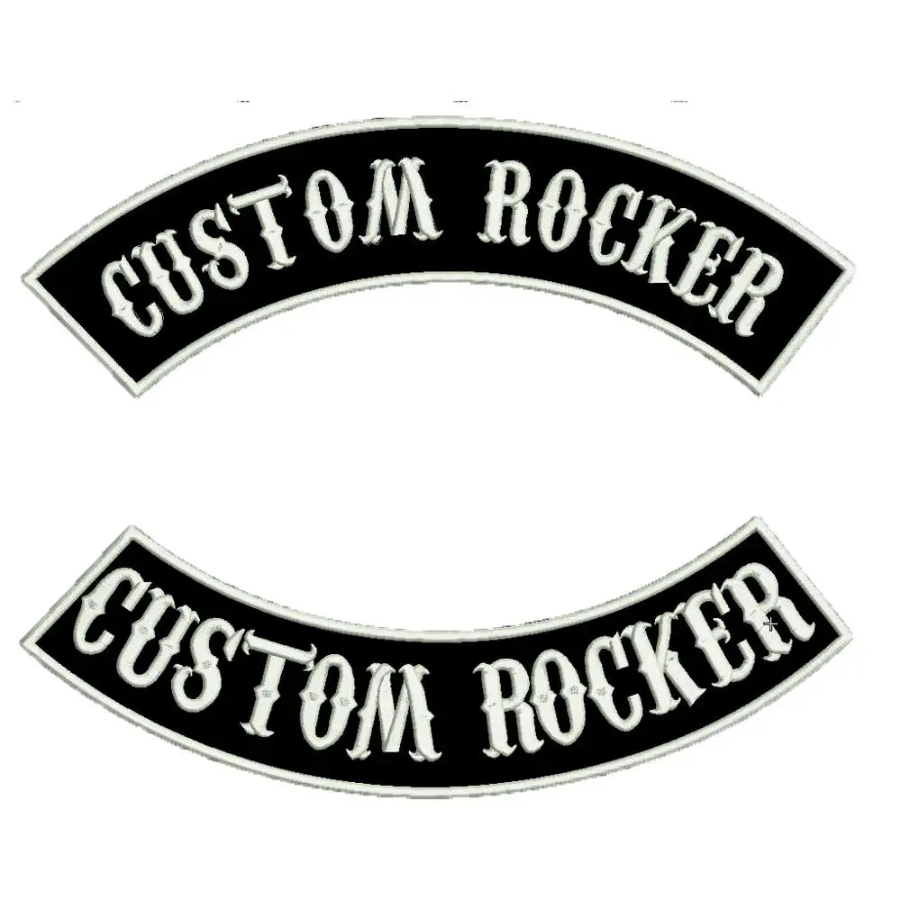 

CUSTOM ROCKER BACKING PATCH Embroidered punk biker Patches Clothes