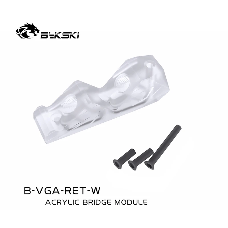 

Bykski B-VGA-RET-W GPU Terminal Block for Computer Graphics Card Cooling Water Block Cooler Reversing Adapter Acrylic Connectors