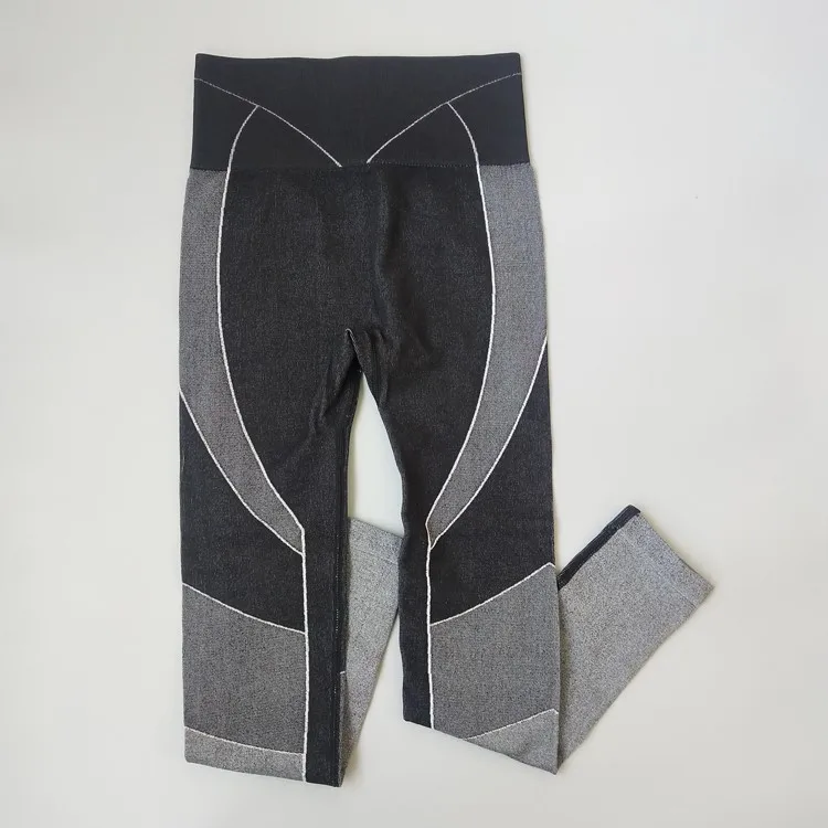 CB1064 black pant Зима Осень Engery Ombre бесшовный комплект для йоги женский спортивный костюм Одежда для спортзала с длинным рукавом для фитнеса укороченный Топ Леггинсы спортивный костюм для йоги - Цвет: CB1064 black pant
