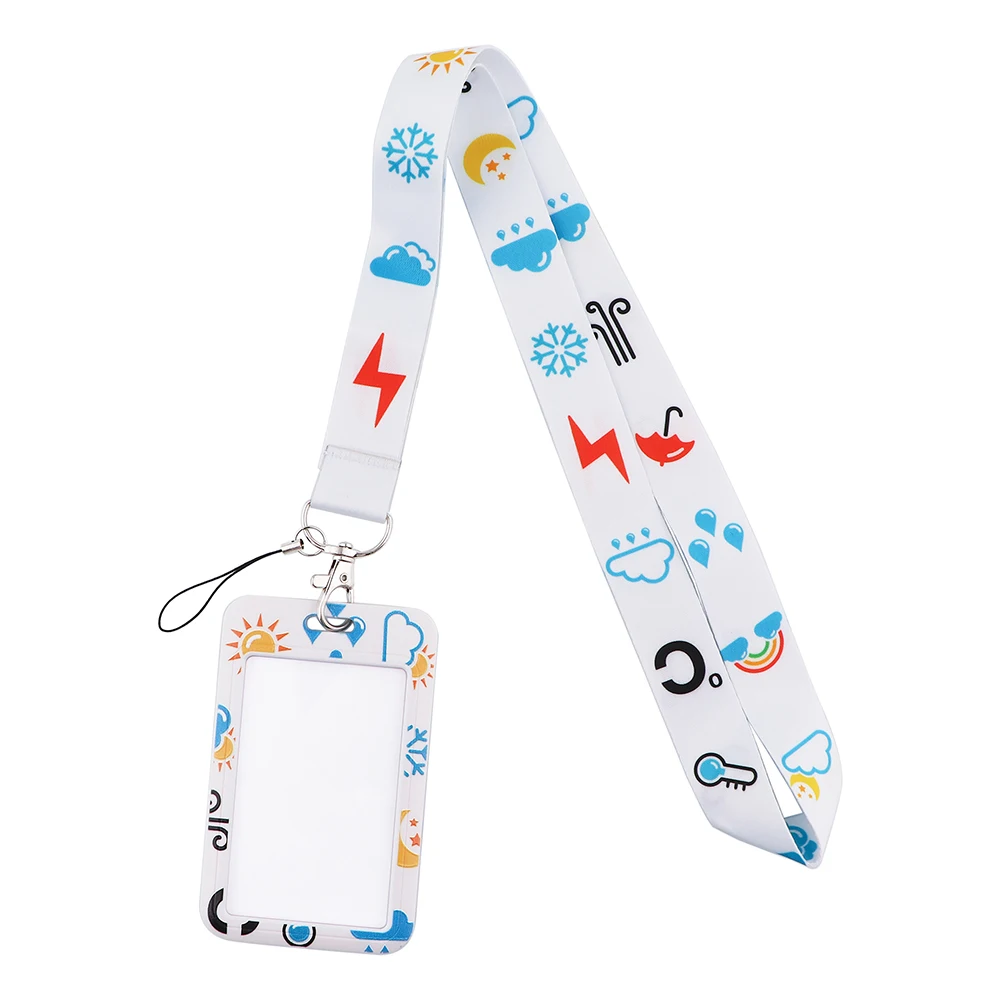 

K3038 Daily Weather Lanyard Keychain Multifunction ID Card Badge Holder Camera USB Cell Phone Neck Strap Student Gifts
