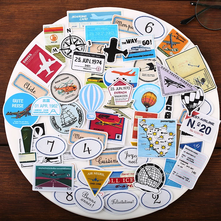 

60 шт. путешествия мини-наклейки и наклейки для скрапбукинга книга Студенческая этикетка декоративные стикеры DIY канцелярские принадлежности