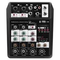 bluetooth wireless 4 channel audio mixer portable sound mixing console usb interface audio mixer two channels
