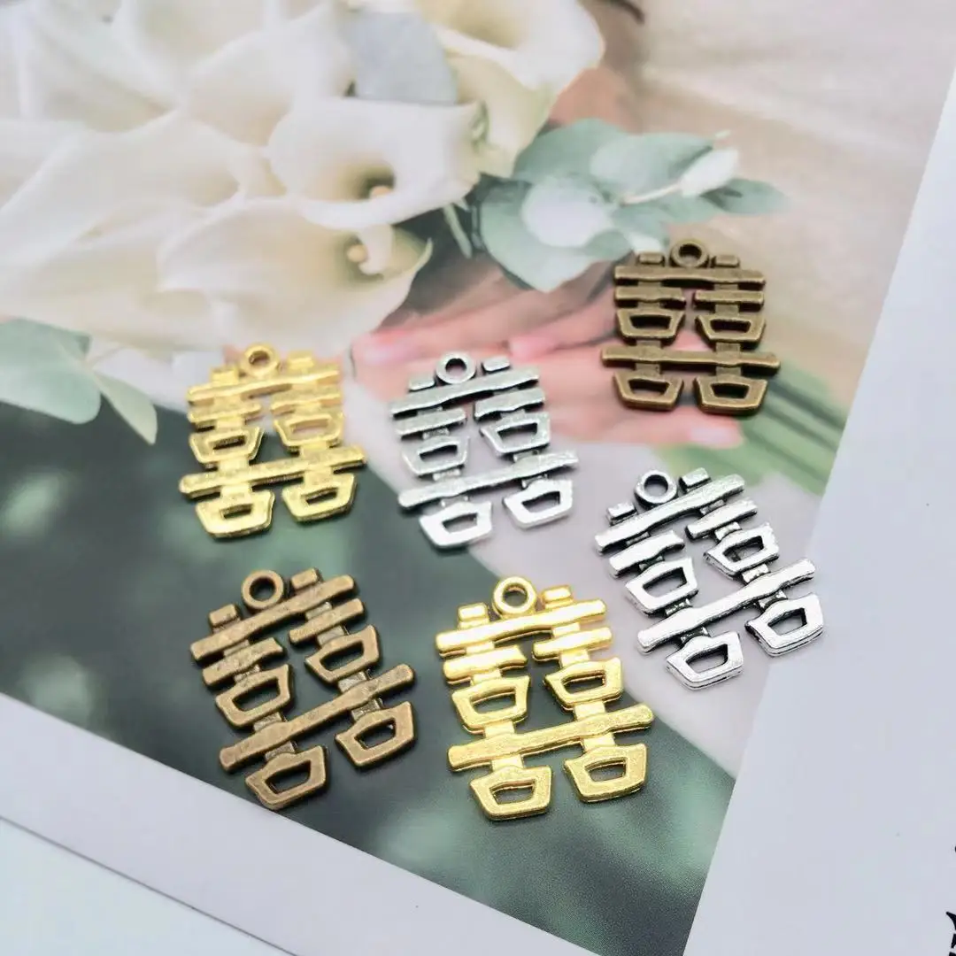 Vintage 14 pcs Chinese words charms words pandents for DIY handmade necklace earring bracelet charms Jewelry Making