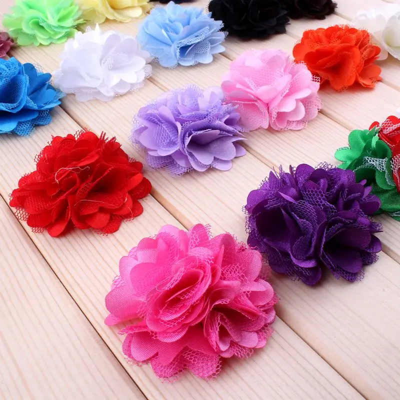 200 шт./лот 2 &quot20 видов цветов отличное качество искусственная сетка для волос