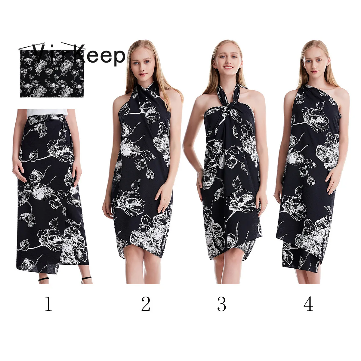 

fashion women bohemian floral printed one piece skirt lace up waist robe summer beach holiday long skirts Faldas Saia VKDR2481