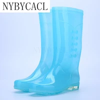 high top women rain boots non slip waterproof rain shoes pvc print tall female casual water bottes fashion woman rain galoshes