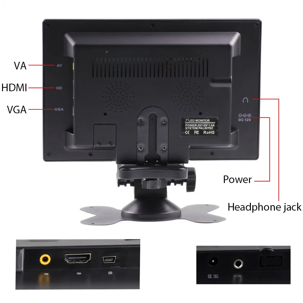 7 &quotLCD HD Беспроводной автомобильный подголовник монитор HDMI/VGA/AV/USB/SD TV &amp PC 2