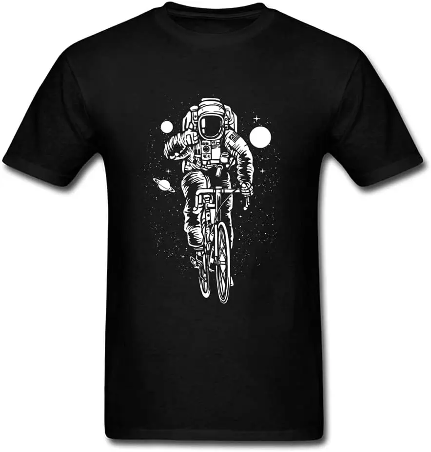

Astronaut Print Male T Shirt Novelty Spaceman Cartoon Tees