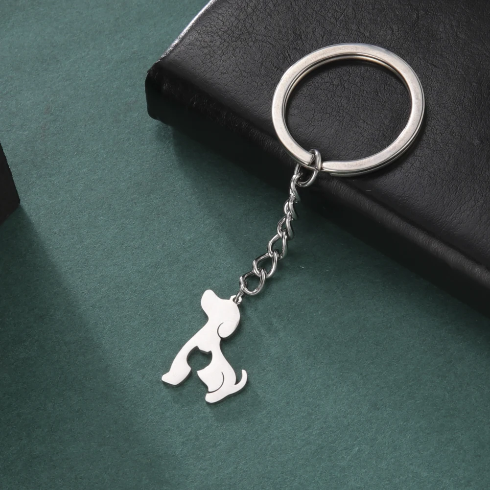 My Shape Dog Cat Key Chain for Women Men Stainless Steel Animals Shark Wolf Pendant Ring Keychain Fashion Jewrlry Gifts | Украшения и