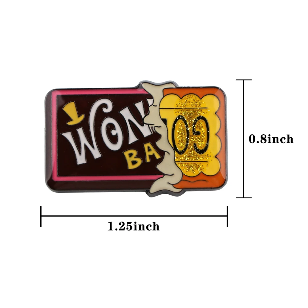 Эмалированные значки LT1376 в виде шоколадного билета для одежды на рюкзак лацкан