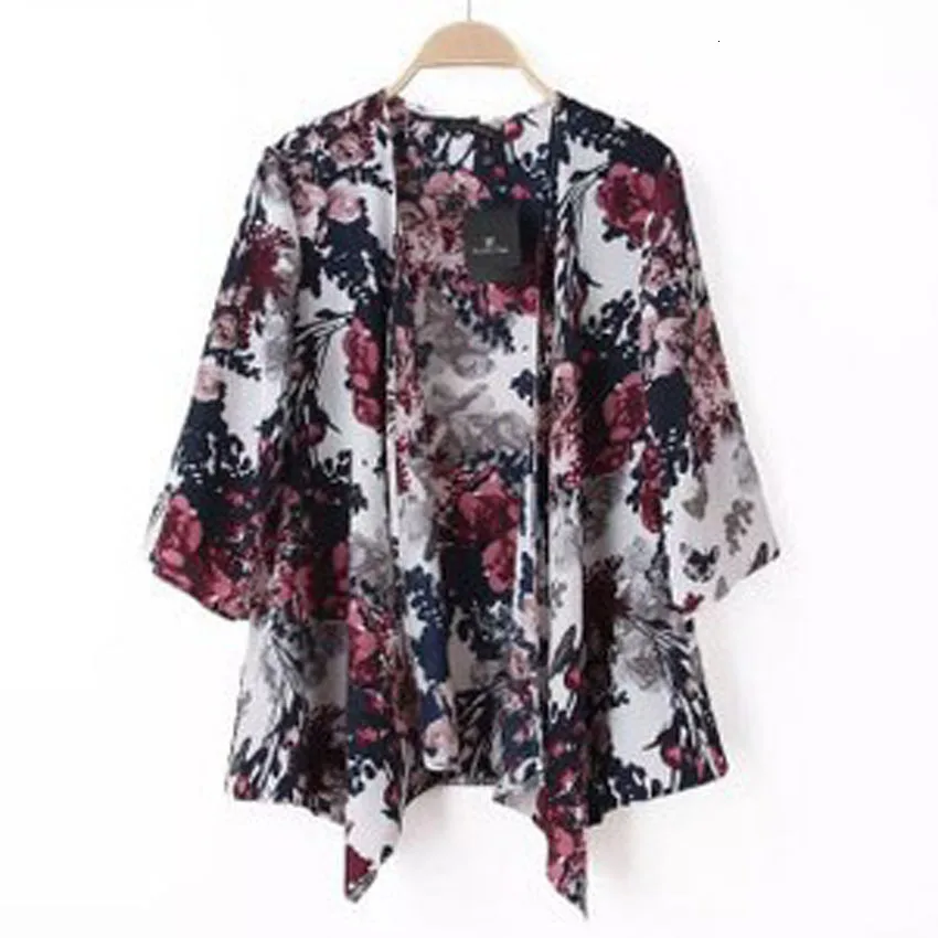 Женский кардиган в японском стиле шифоновая куртка-кимоно с принтом юката