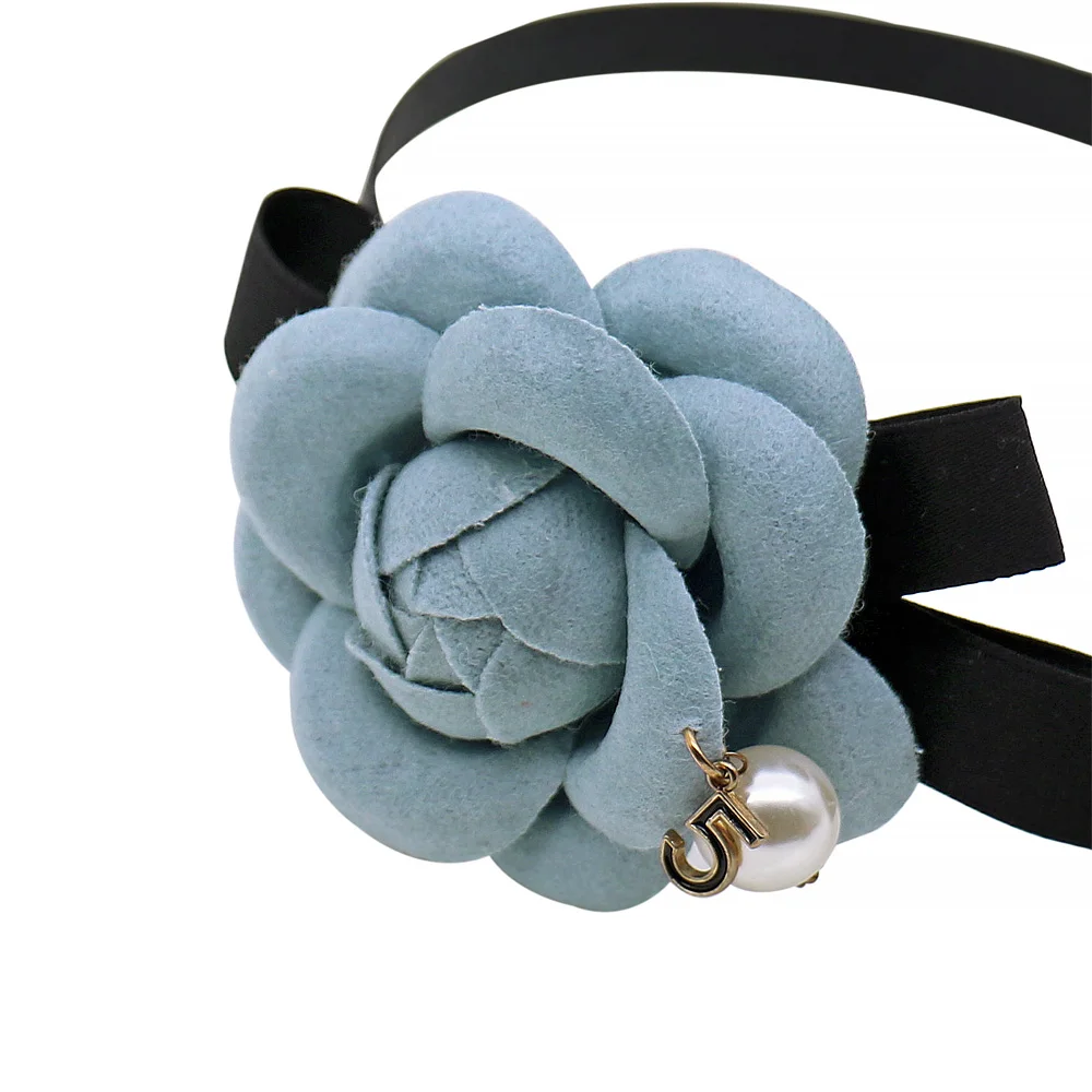 Ободок для волос женский шерстяной с жемчугом модный элегантный обруч бантом и