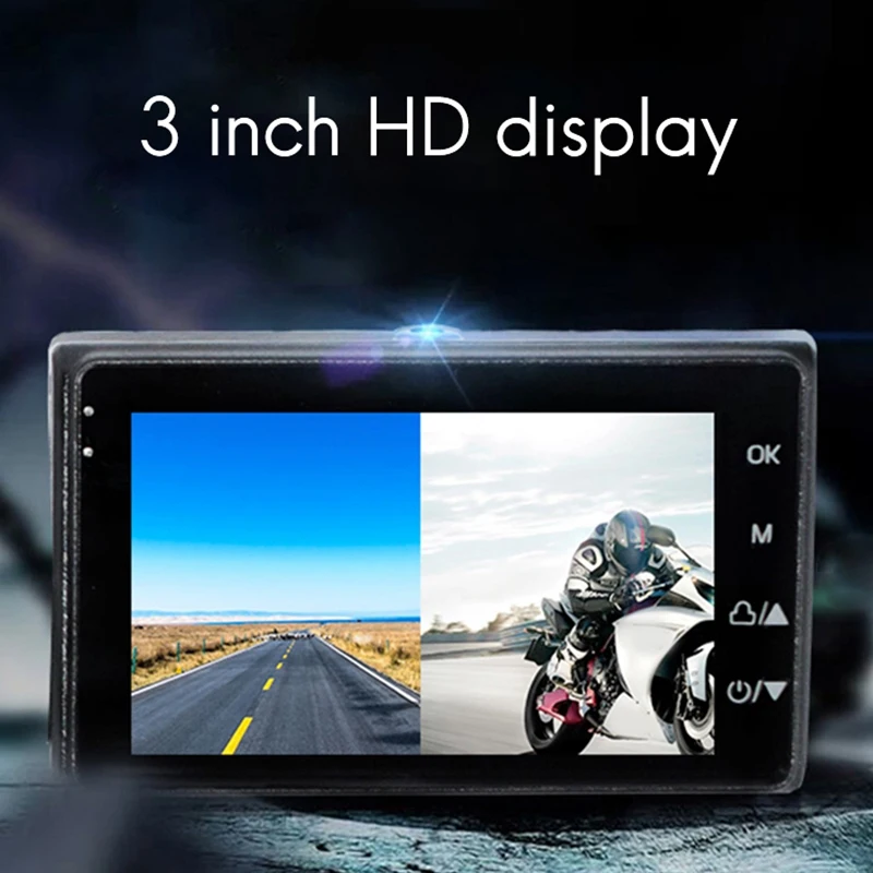 

Motorcycle DVR Motorcycle Camera 1080P HD Double Lens Front and Rear Driving Record Night Vision Vehicle Recorder