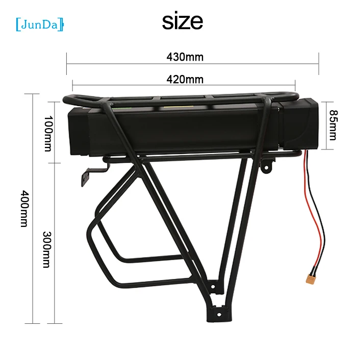 

36v 20Ah battery for electric bike with rear rack lithium ion battery with Charger for 750W rear rack 48v20ah battery case