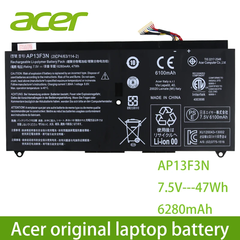 acer ноутбук батарея AP13F3N для Aspire S7-392 S7-392-9890 S7-391-6822 ультрабук AP13F3N 2ICP4/63/114-2