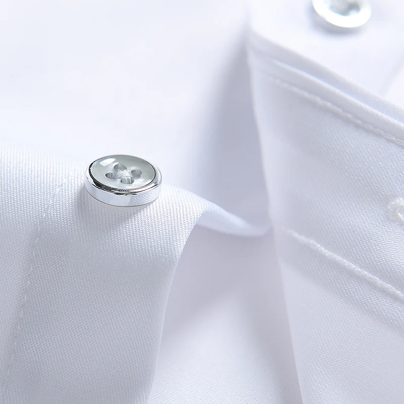 Men's Strech Solid Dress Shirt Anti-Wrinkle Long Sleeve Plain Casual Shirts Male Regular Fit Non-iron Easy Care Work Clothes Man