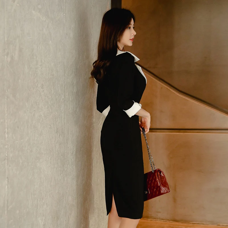 Женское весеннее платье повседневное офисное элегантное деловое облегающее для