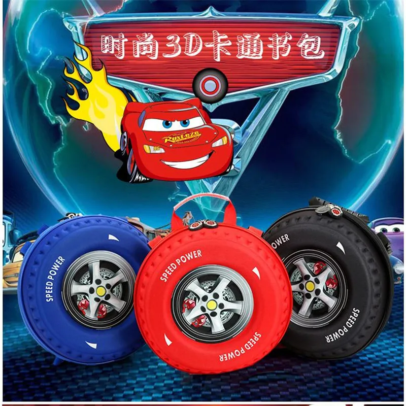 Детский сад 3D автомобиль детская школьная сумка симпатичный рюкзак на колесиках